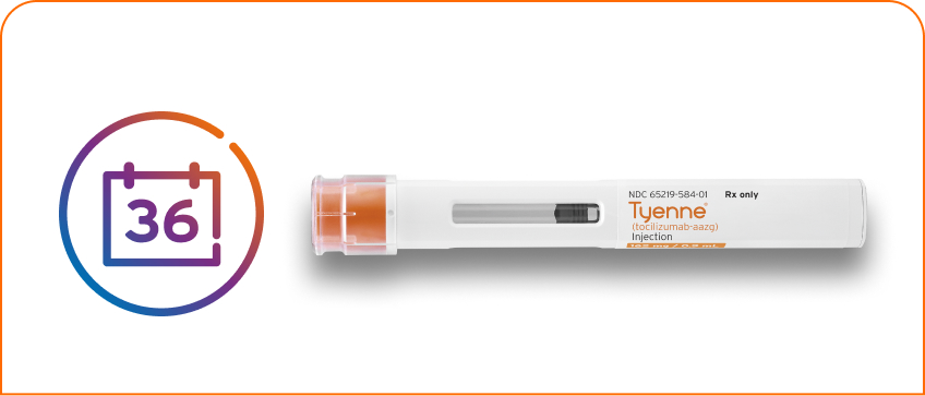 TYENNE autoinjector device features a 36-month refrigerated shelf life