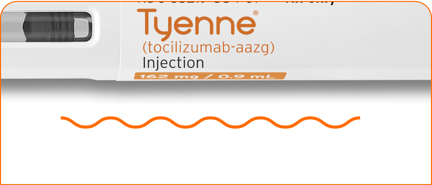 TYENNE autoinjector features a textured grip for easy, confident handling